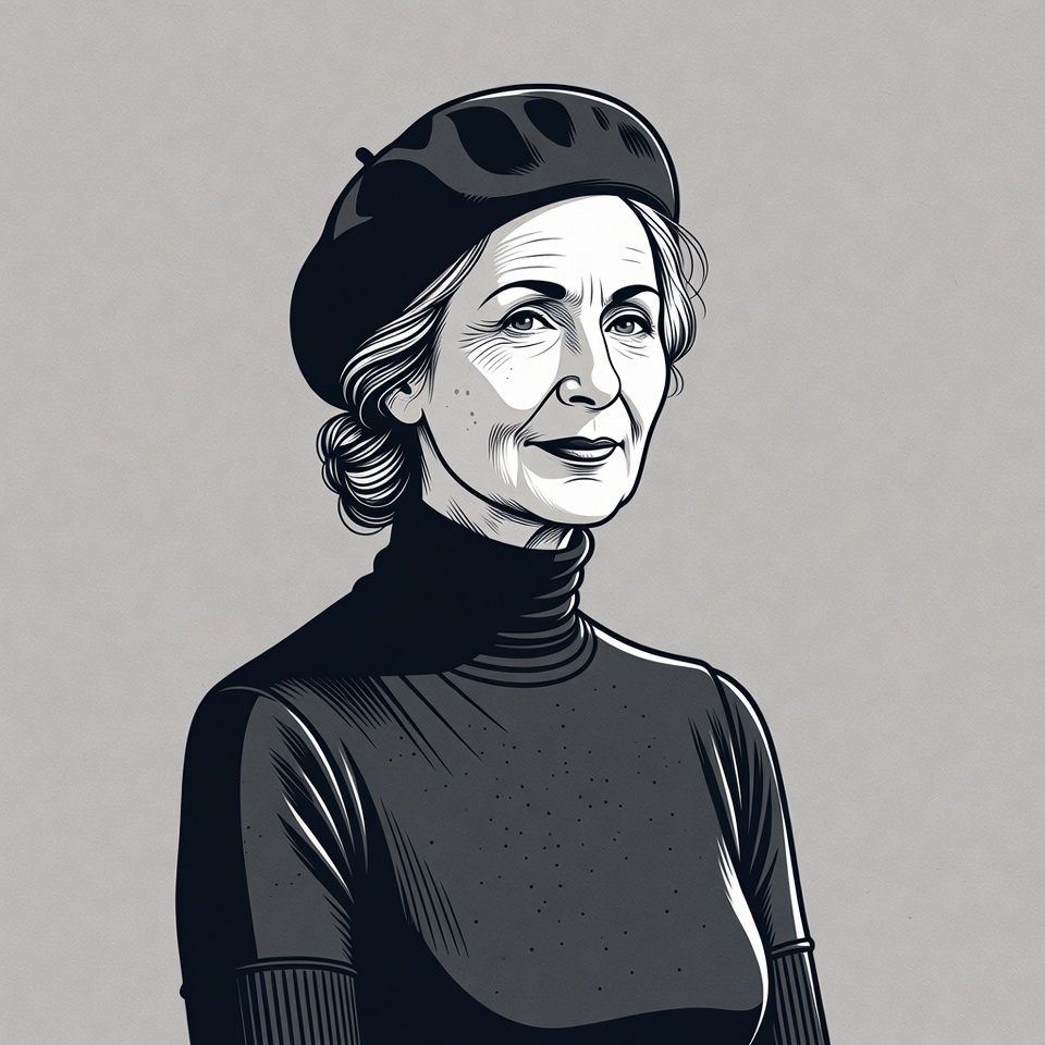 Elegant woman wearing black beret Elegant woman wearing black beret