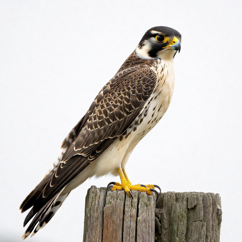 Peregrine Falcon Perched on Post Peregrine Falcon Perched on Post
