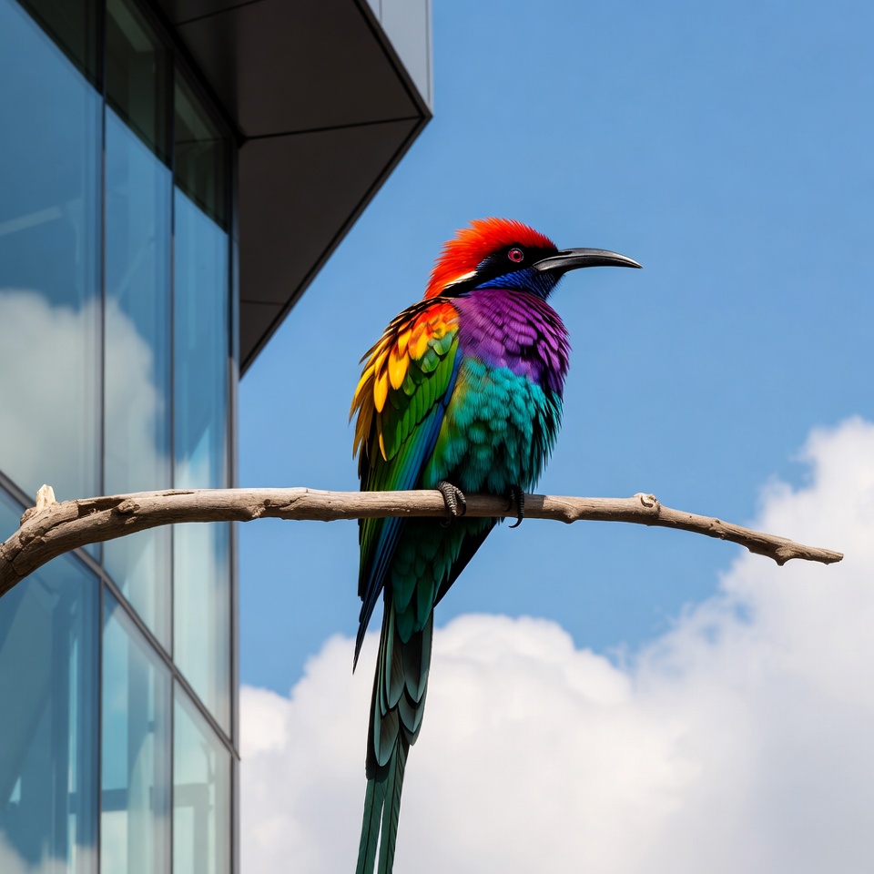 Colorful Rainbow Lorikeet on Branch Colorful Rainbow Lorikeet on Branch