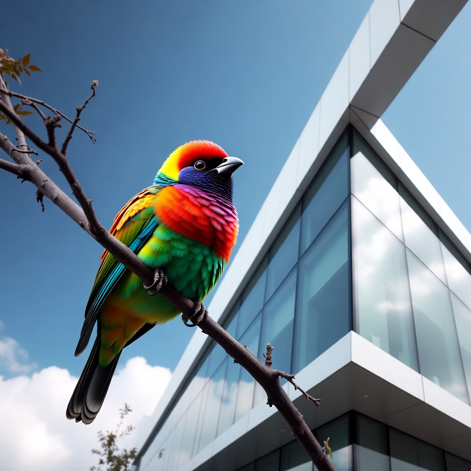 Colorful Rainbow Lorikeet on Branch Colorful Rainbow Lorikeet on Branch