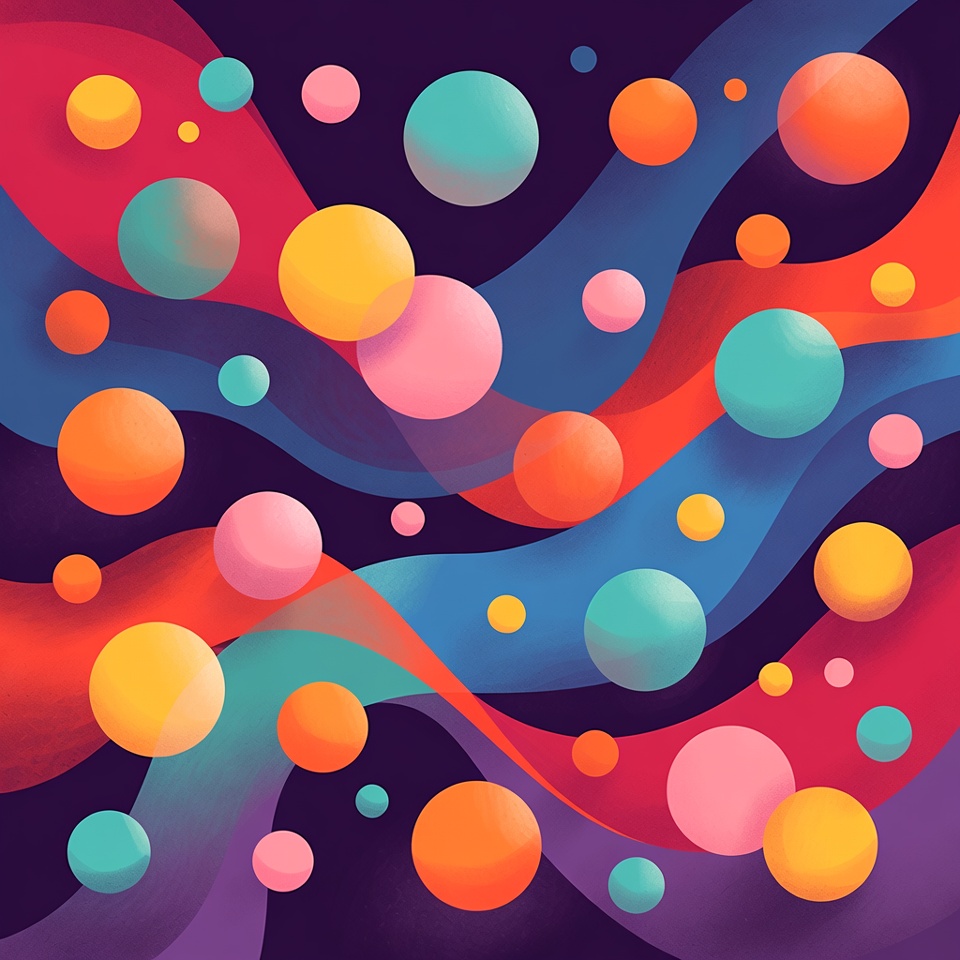 Colorful Abstract Bubbles and Waves Colorful Abstract Bubbles and Waves