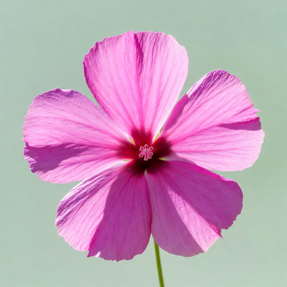 Pink Hibiscus Flower on Green Background Pink Hibiscus Flower on Green Background