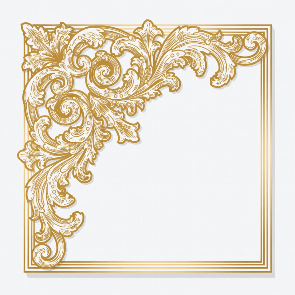 Gold Ornate Floral Frame Border Gold Ornate Floral Frame Border
