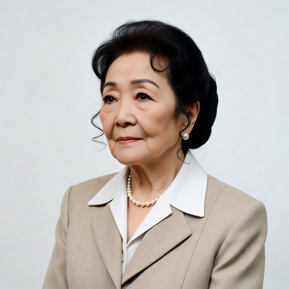 Elderly Asian woman in suit Elderly Asian woman in suit