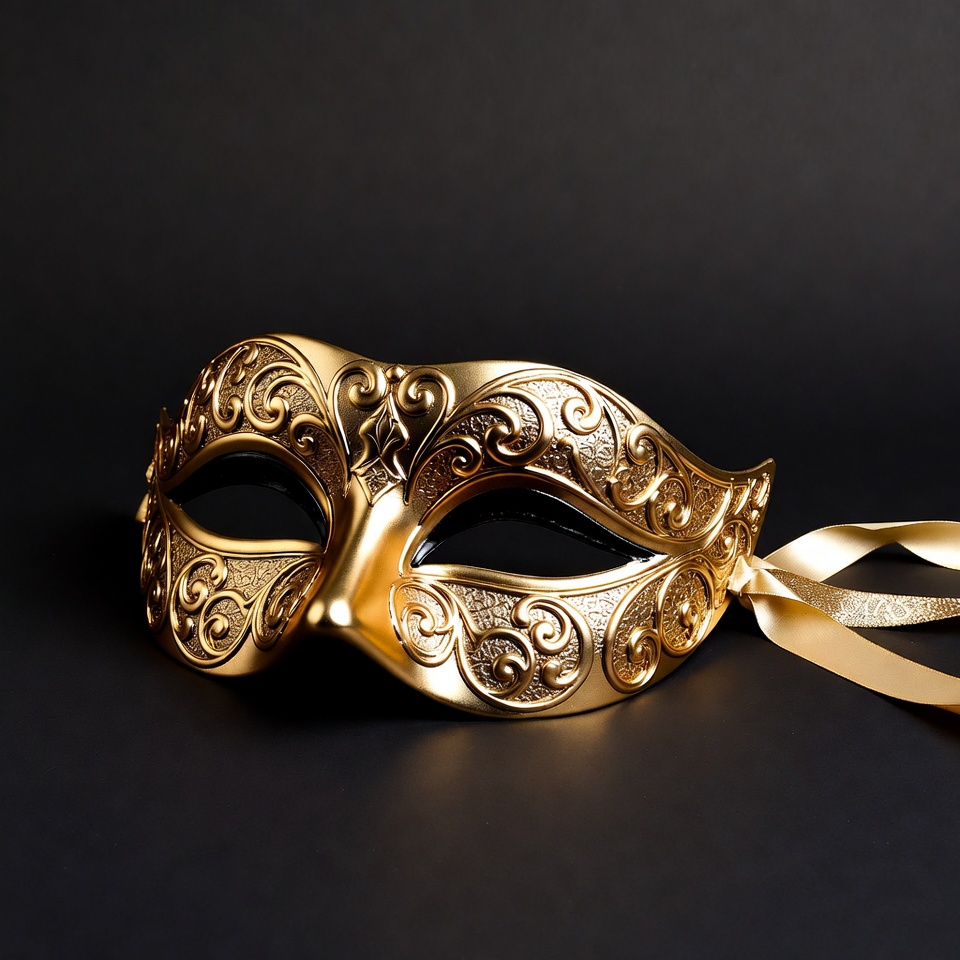 Golden Venetian Masquerade Mask Golden Venetian Masquerade Mask