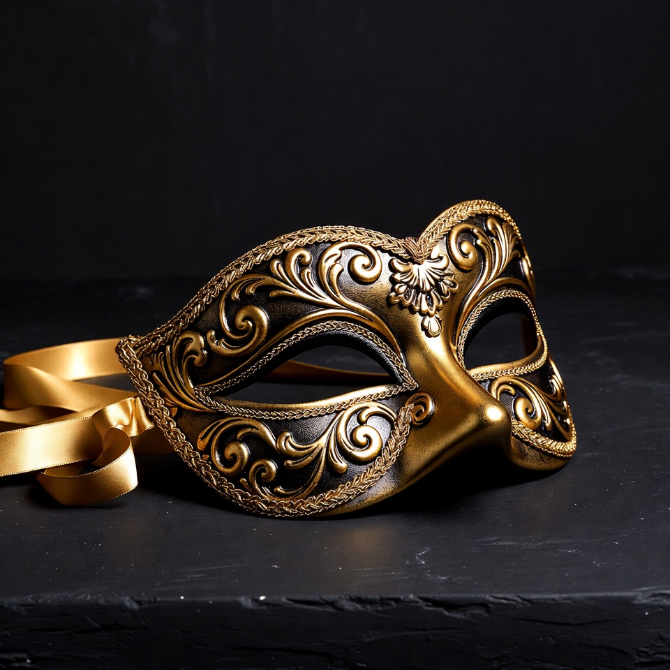 Golden Venetian Masquerade Mask Golden Venetian Masquerade Mask