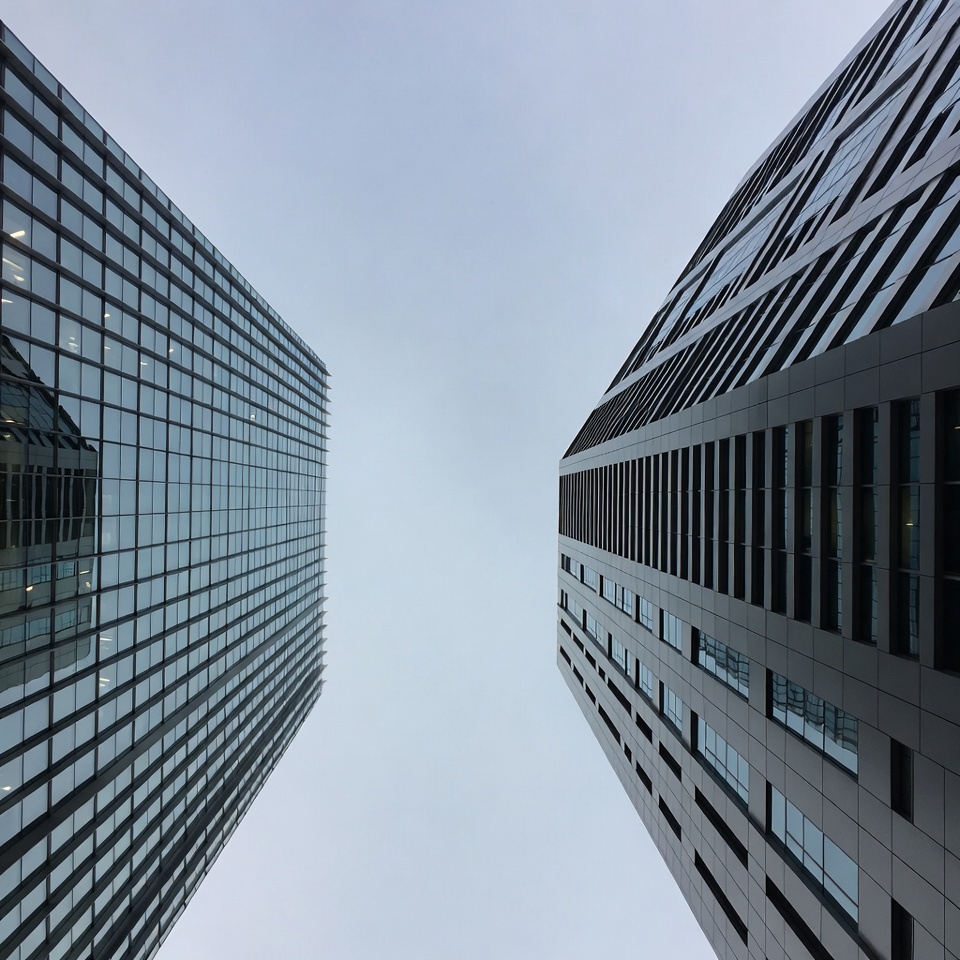 Tall Glass Skyscrapers from Below Tall Glass Skyscrapers from Below