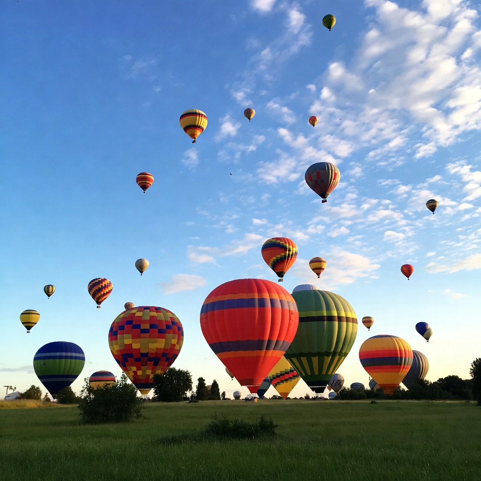 Colorful Hot Air Balloons in Sky Colorful Hot Air Balloons in Sky