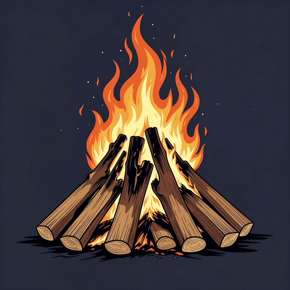 Burning Campfire Illustration Burning Campfire Illustration
