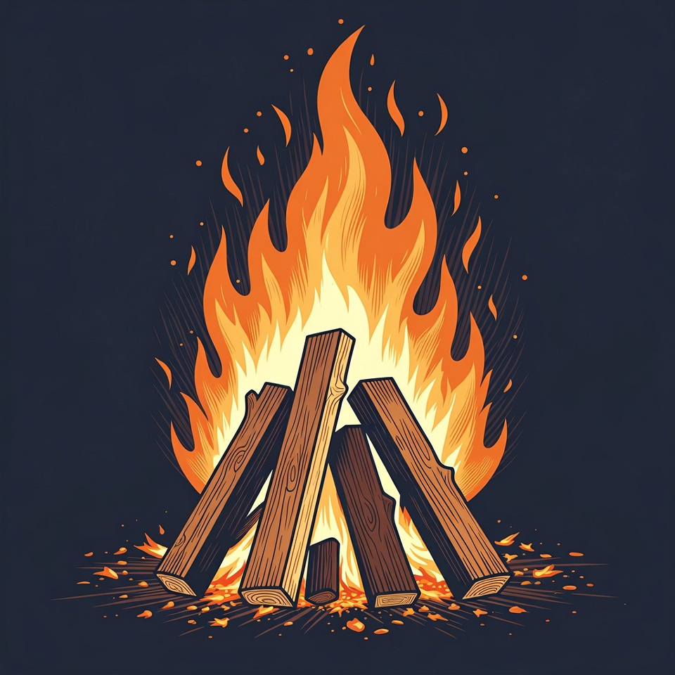 Burning Campfire Illustration Burning Campfire Illustration