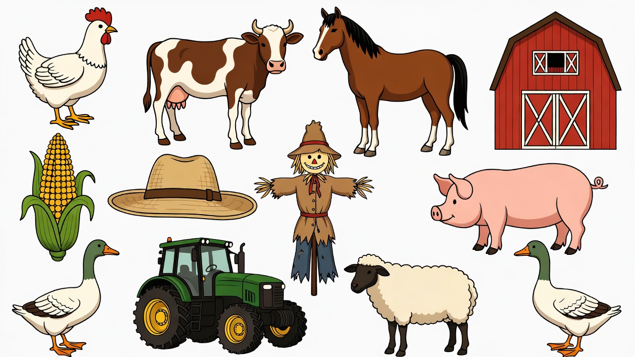 Farm Animals Clipart Illustration Farm Animals Clipart Illustration