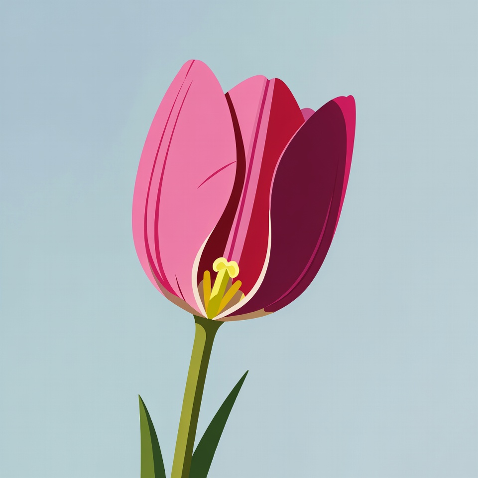 Pink Tulip Flower Illustration Pink Tulip Flower Illustration
