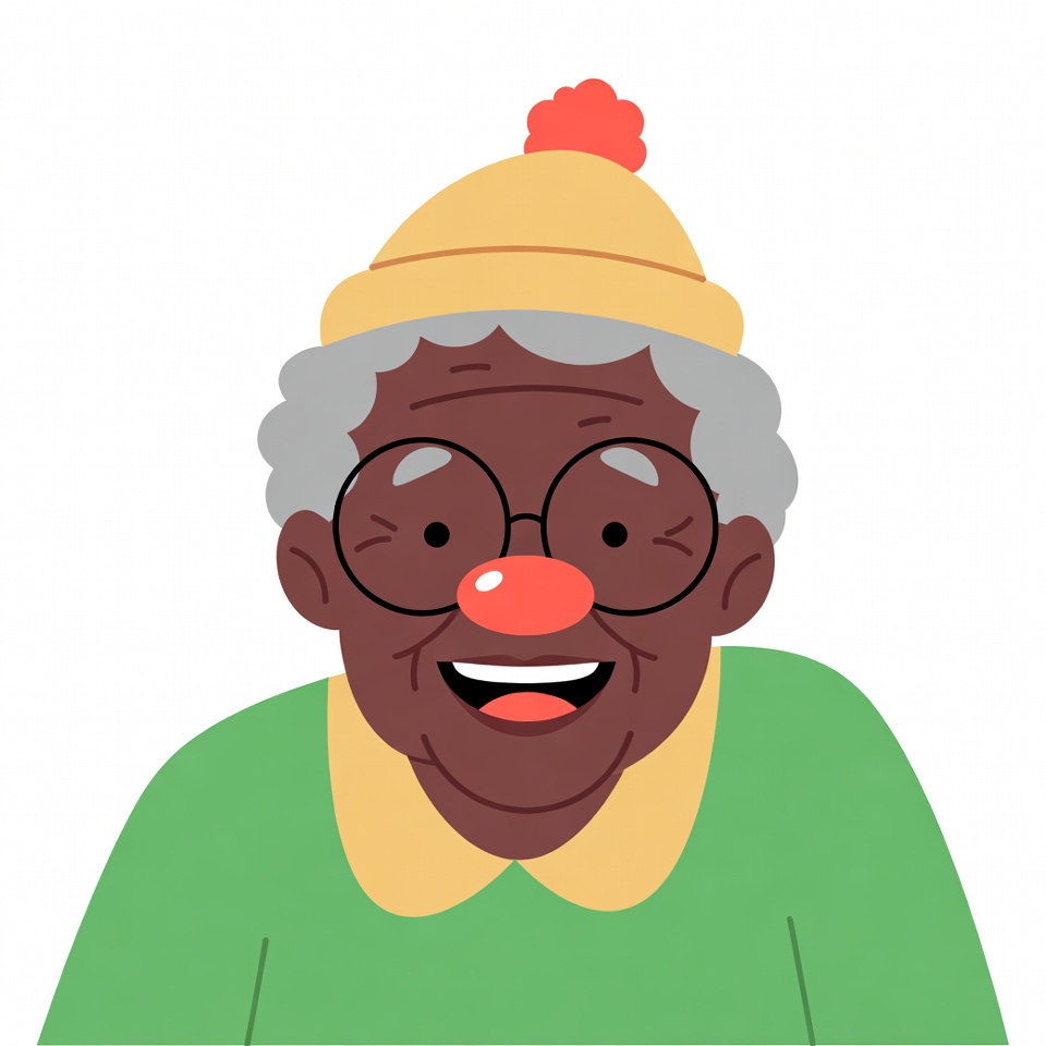Elderly African-American woman as clown Elderly African-American woman as clown