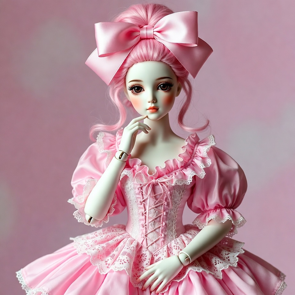 Pink Doll in Frilly Dress Pink Doll in Frilly Dress