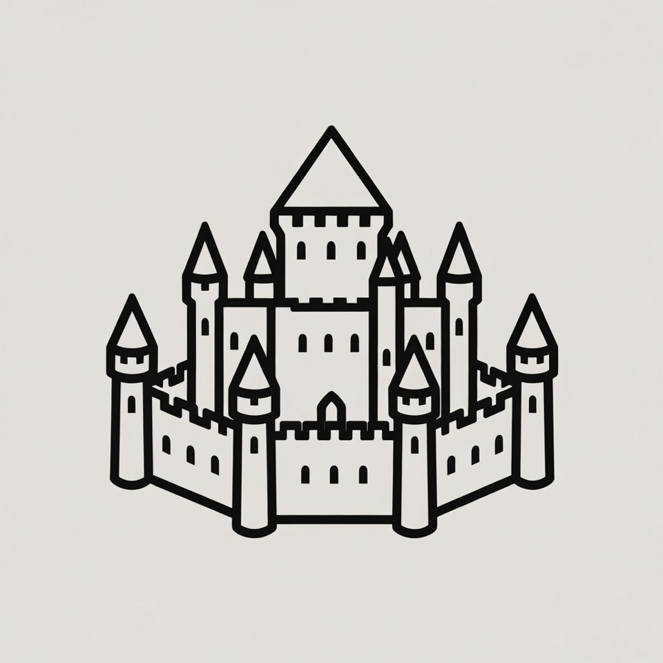 Line Art Castle Illustration Line Art Castle Illustration