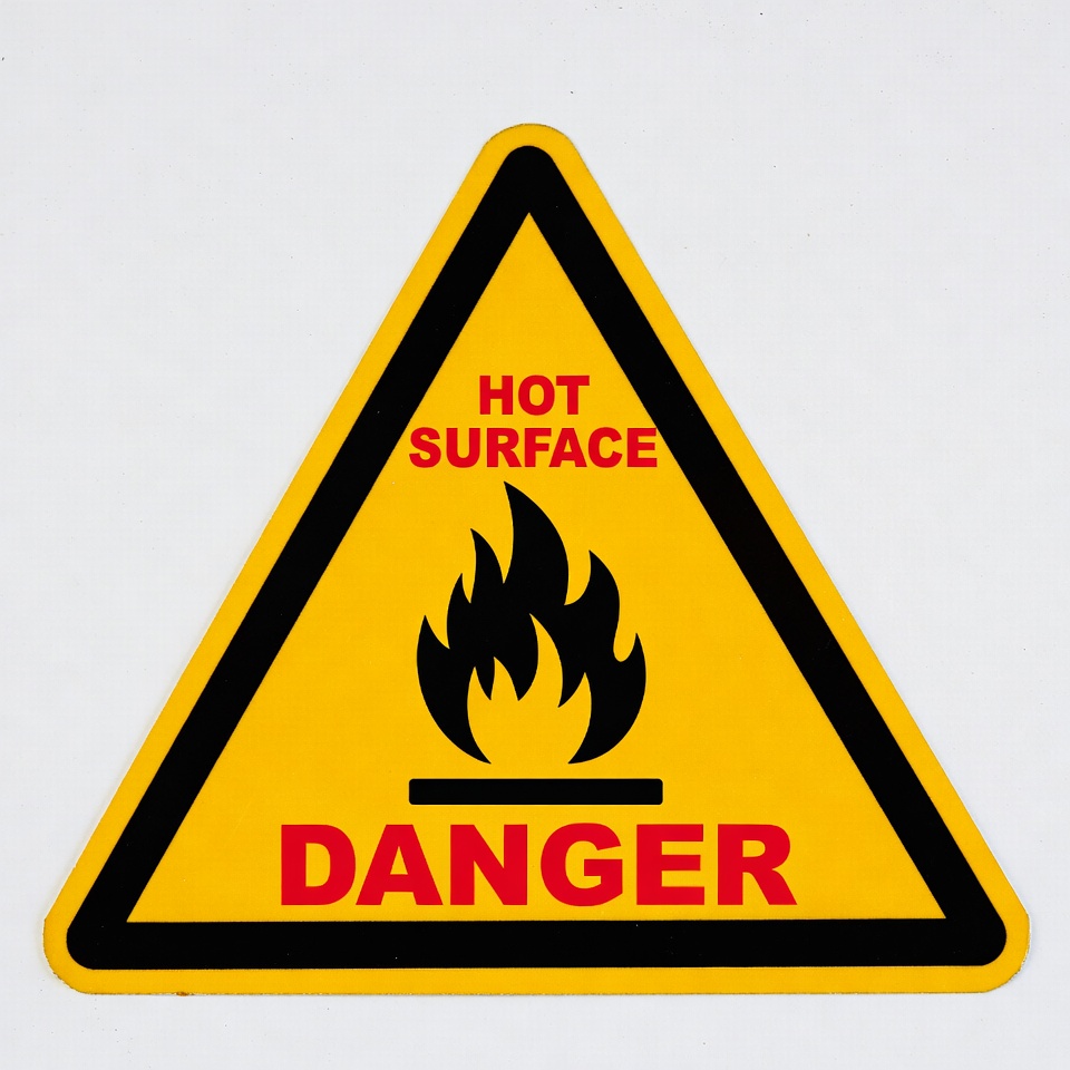 Hot Surface Danger Warning Sign Hot Surface Danger Warning Sign