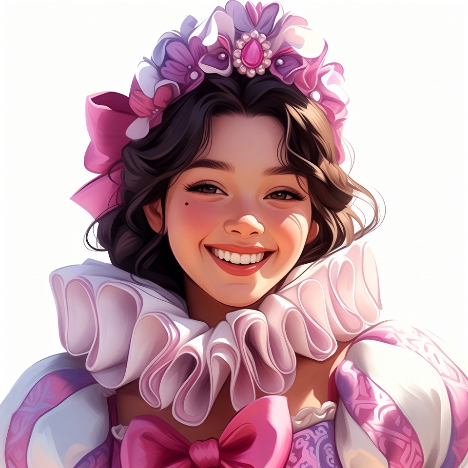 Smiling girl in pink frilly dress Smiling girl in pink frilly dress