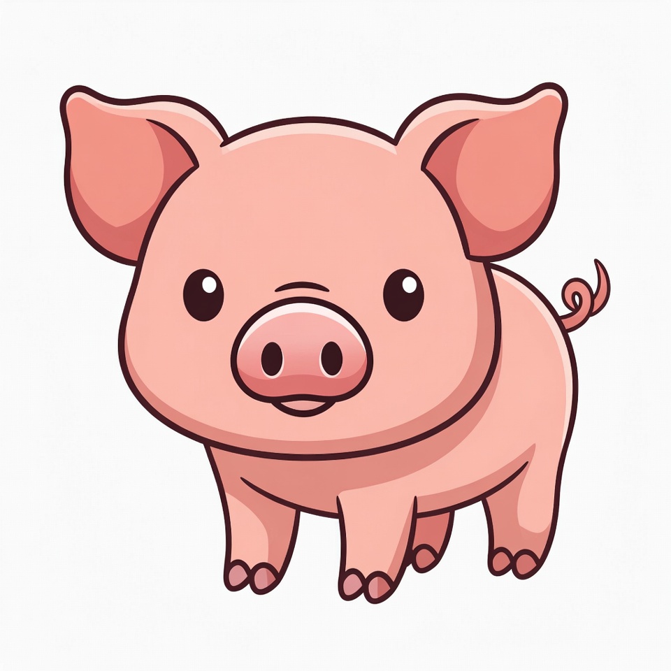 Cute pink cartoon pig Cute pink cartoon pig