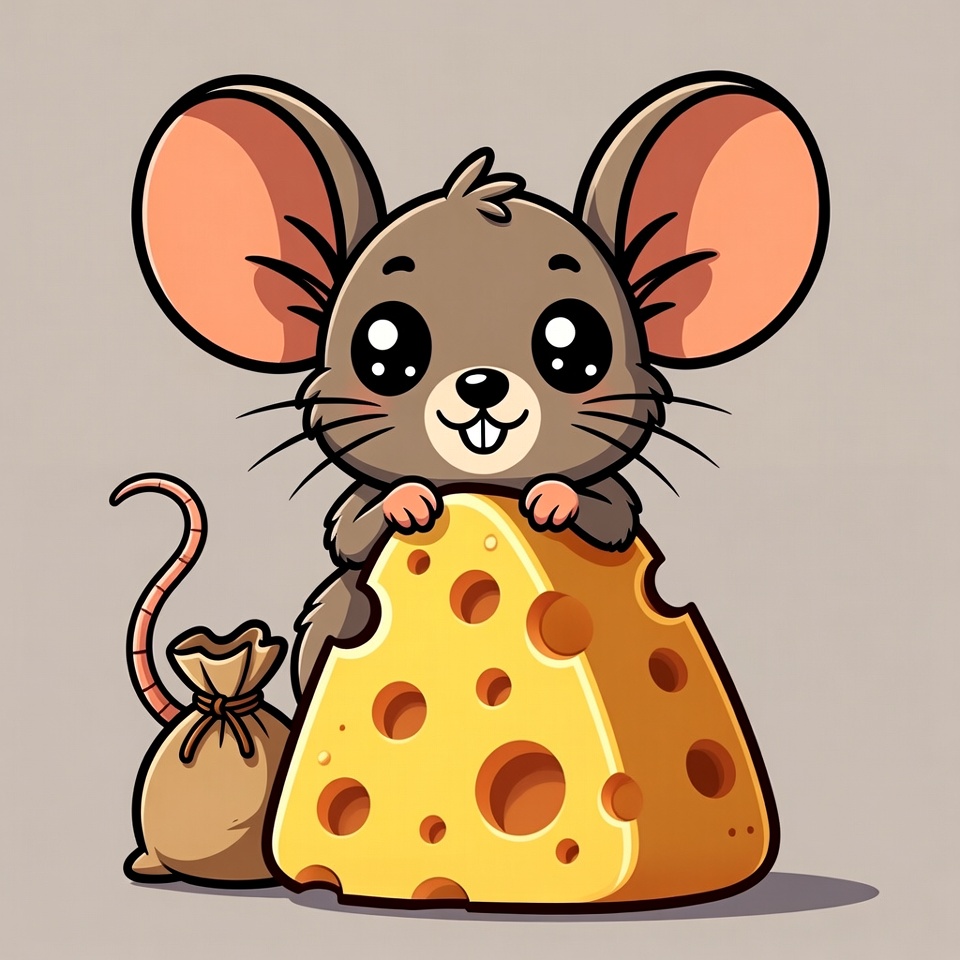 Cute mouse eating cheese Cute mouse eating cheese