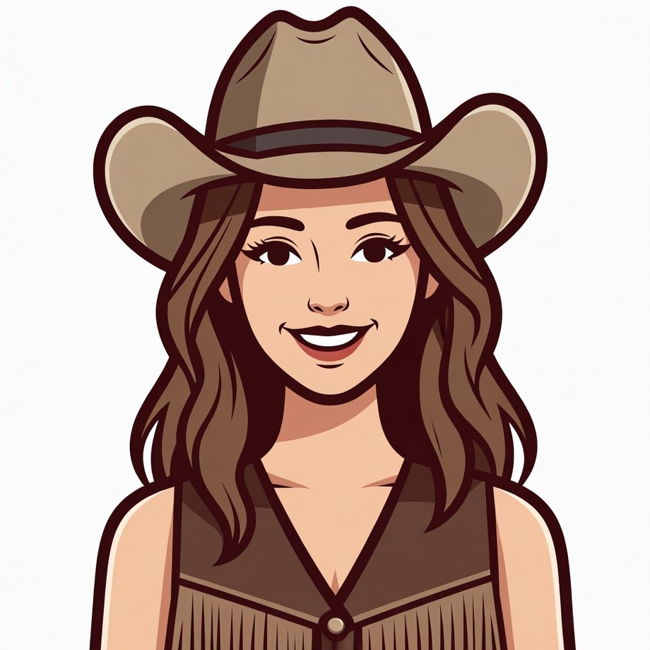 Cowgirl wearing hat illustration Cowgirl wearing hat illustration