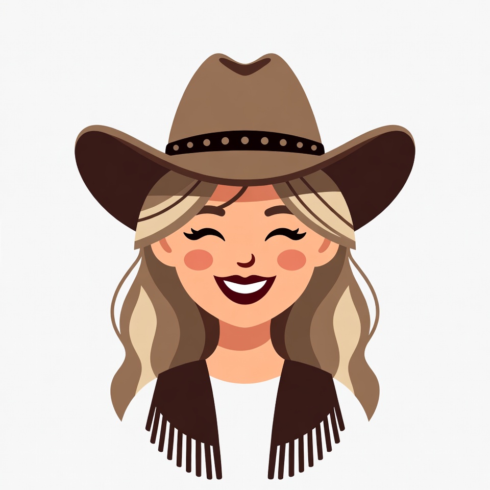 Smiling Cowboy Woman with Hat Smiling Cowboy Woman with Hat