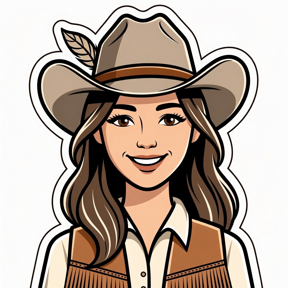 Cowgirl wearing cowboy hat Cowgirl wearing cowboy hat