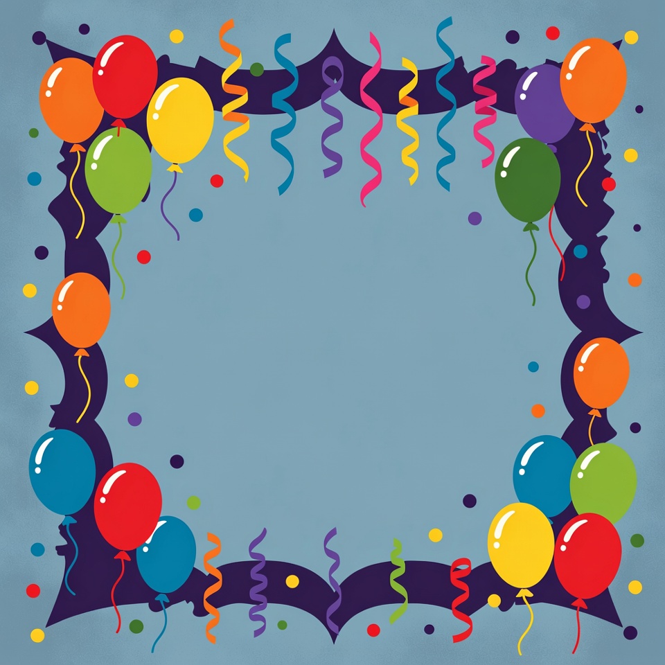 Colorful Balloons Party Frame Colorful Balloons Party Frame