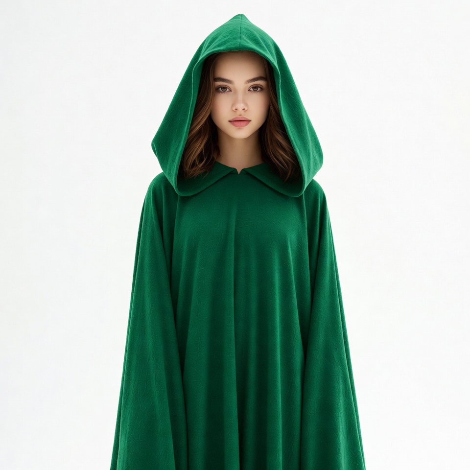 Girl in green hooded cloak Girl in green hooded cloak