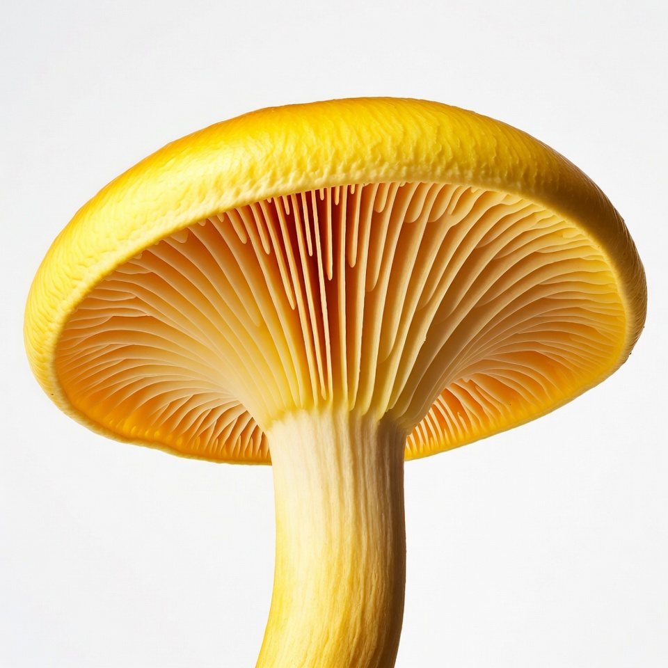 Yellow Chanterelle Mushroom Isolated Yellow Chanterelle Mushroom Isolated