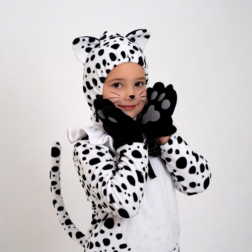 Girl in Dalmatian Cat Costume Girl in Dalmatian Cat Costume