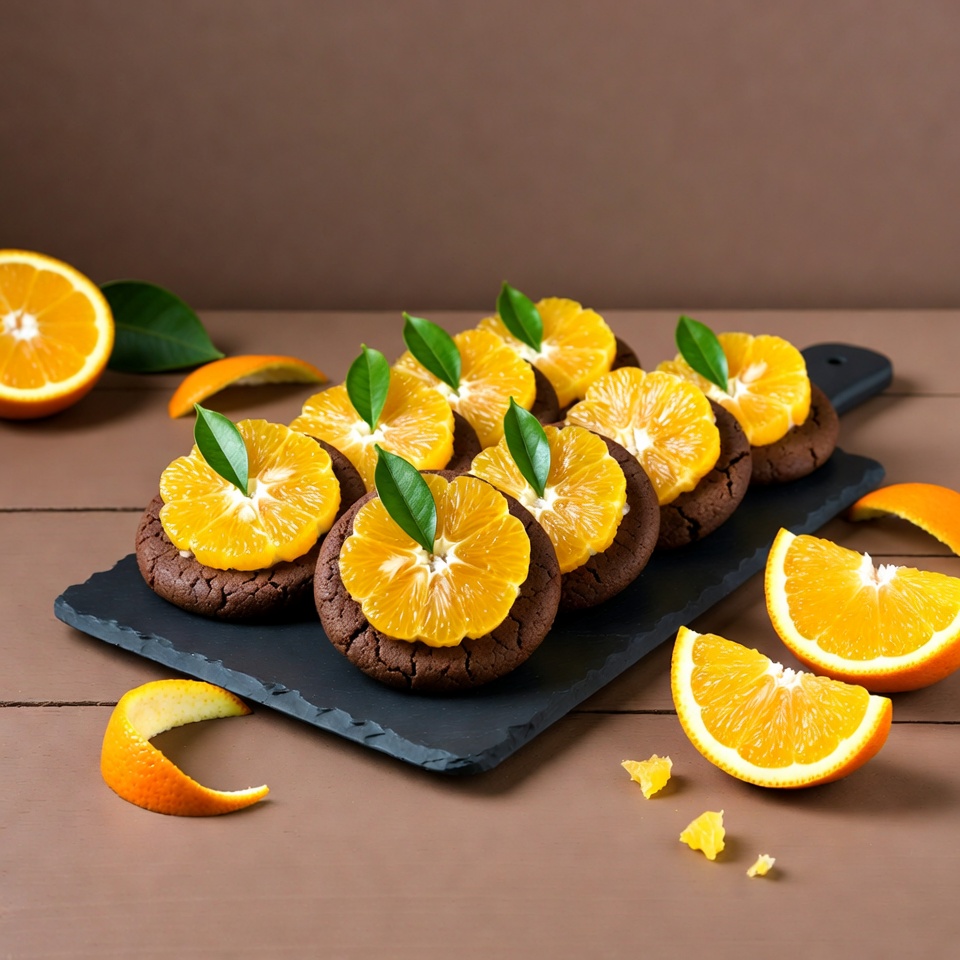 Chocolate Cookies Topped with Orange Slices Chocolate Cookies Topped with Orange Slices