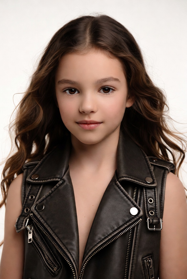 Girl in black leather vest Girl in black leather vest