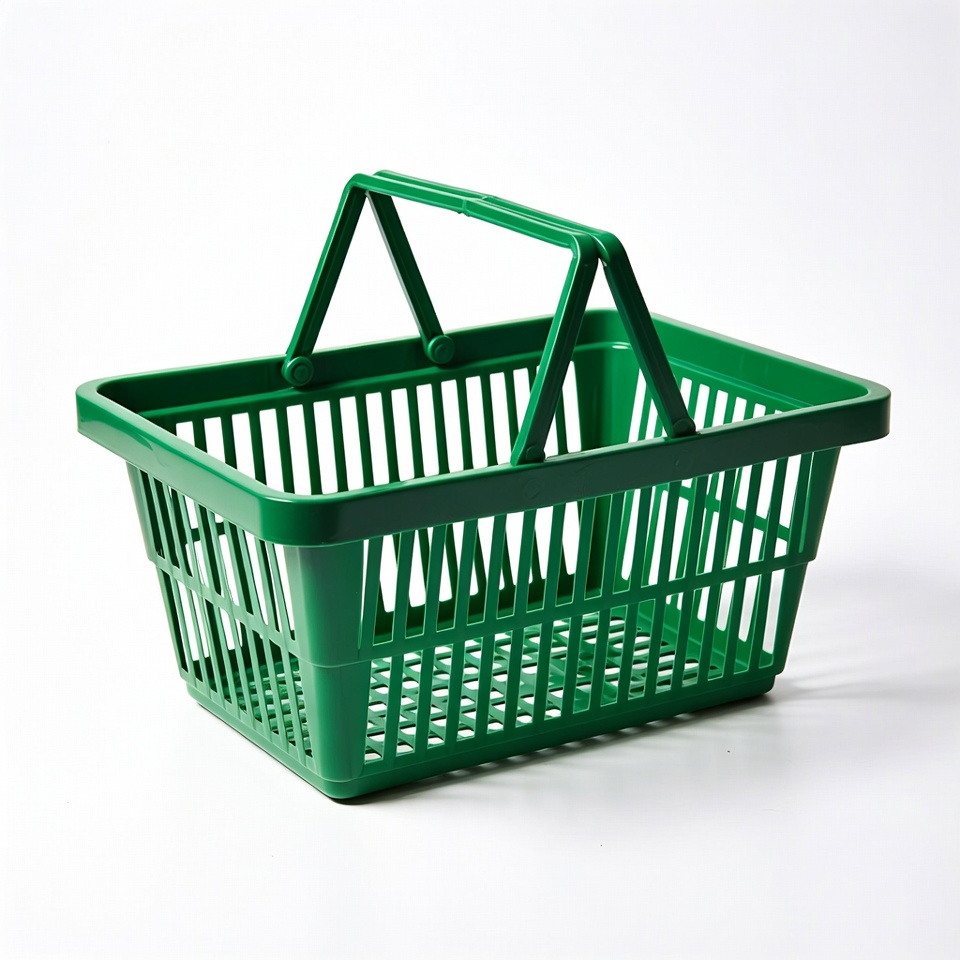 Green Plastic Shopping Basket Green Plastic Shopping Basket