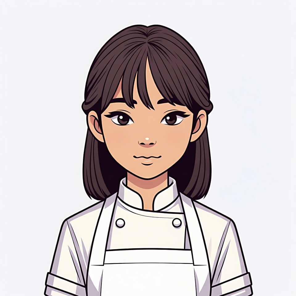 Asian woman chef illustration Asian woman chef illustration