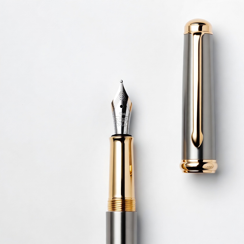 Gold and Silver Fountain Pen Gold and Silver Fountain Pen