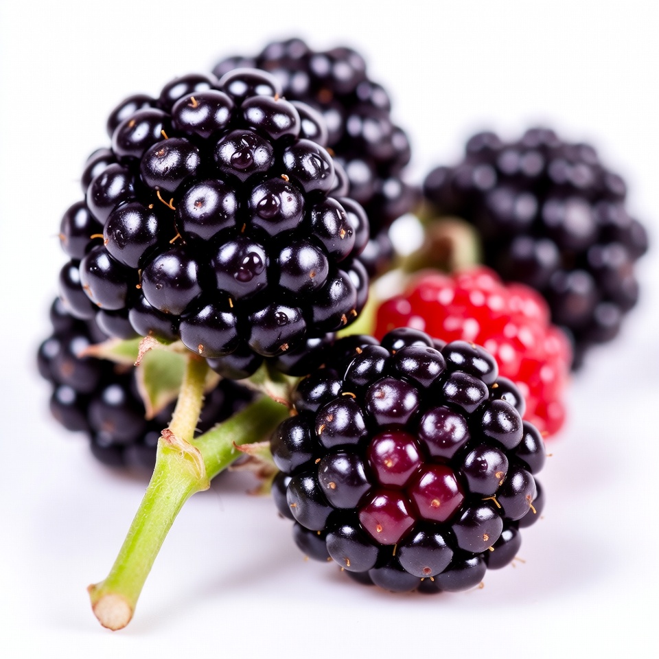 Fresh Blackberries with Red Berries Fresh Blackberries with Red Berries