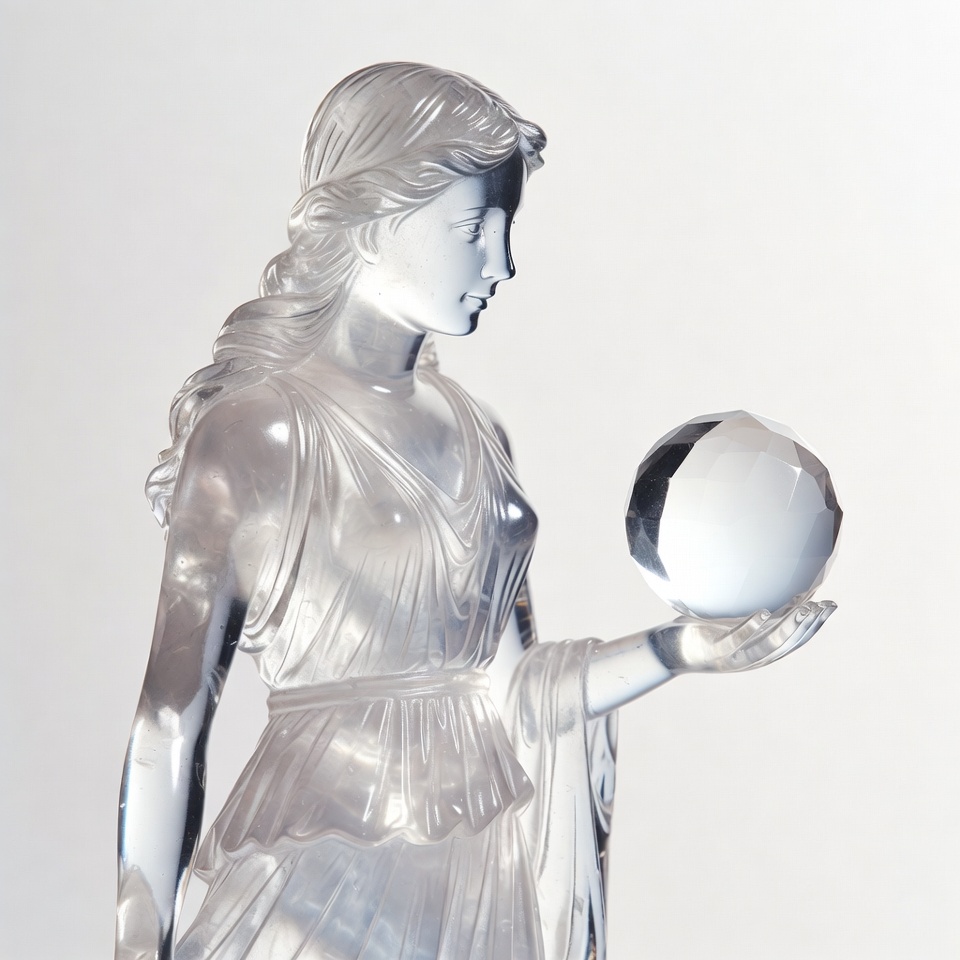 Crystal woman holding crystal ball Crystal woman holding crystal ball