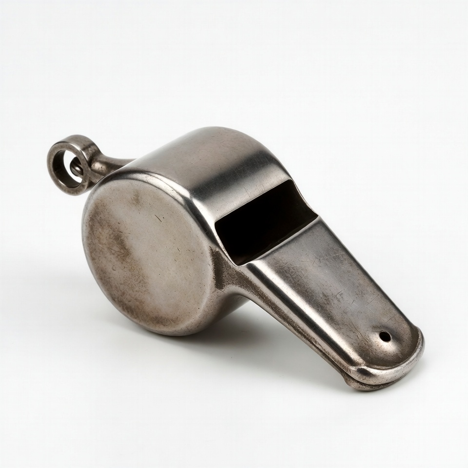 Vintage metal whistle isolated Vintage metal whistle isolated