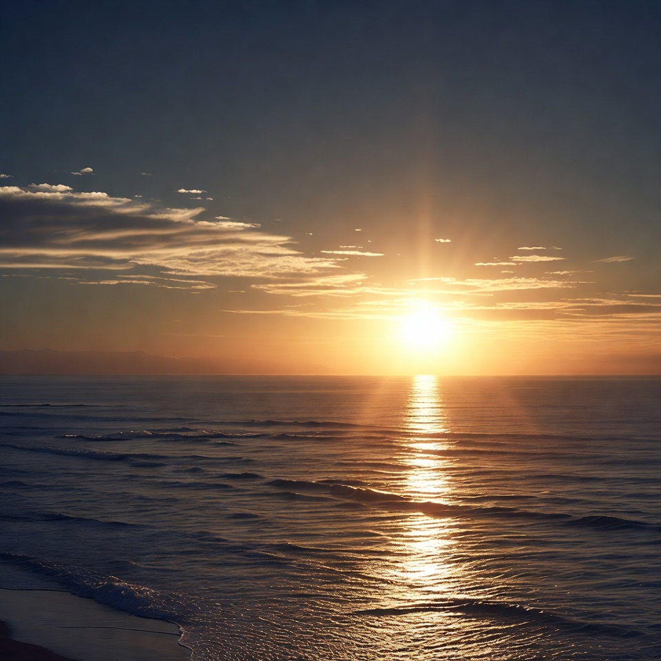 Sunset over ocean waves Sunset over ocean waves