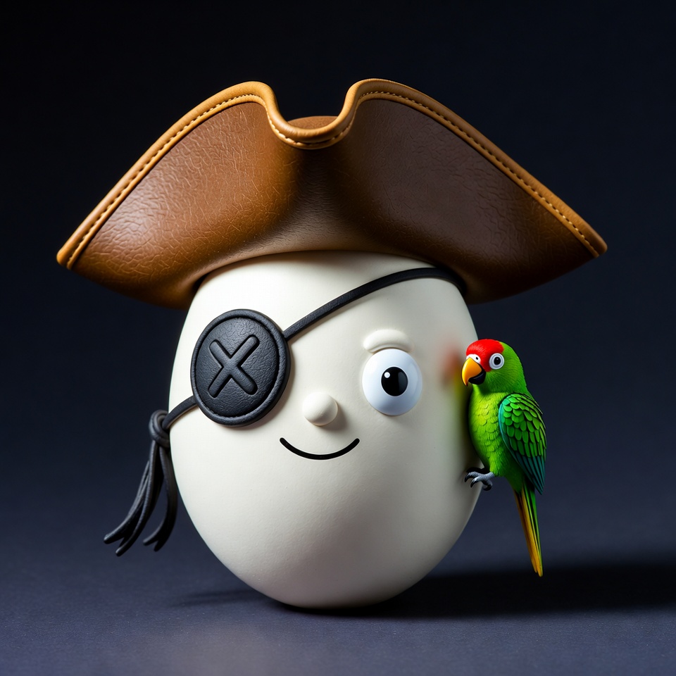 Pirate Egg with Parrot Pirate Egg with Parrot