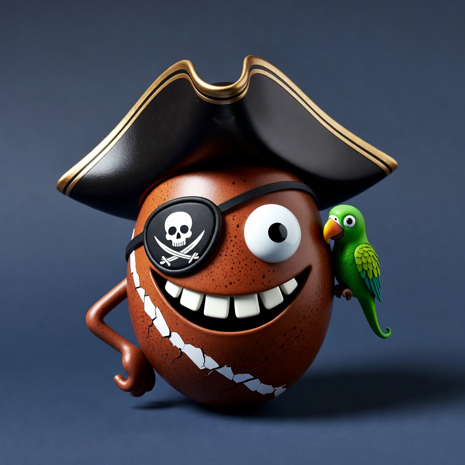 Pirate Egg with Parrot Pirate Egg with Parrot