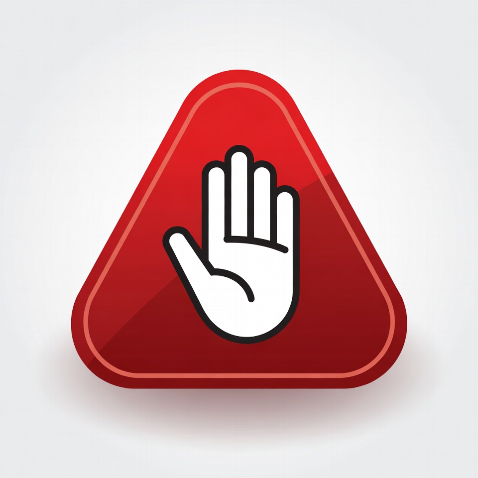 Red stop hand sign Red stop hand sign