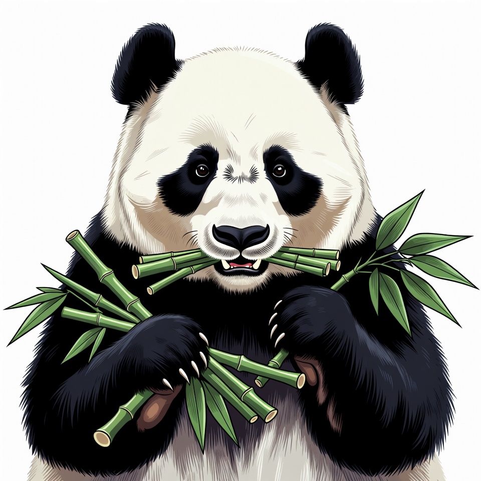 Panda eating bamboo Panda eating bamboo