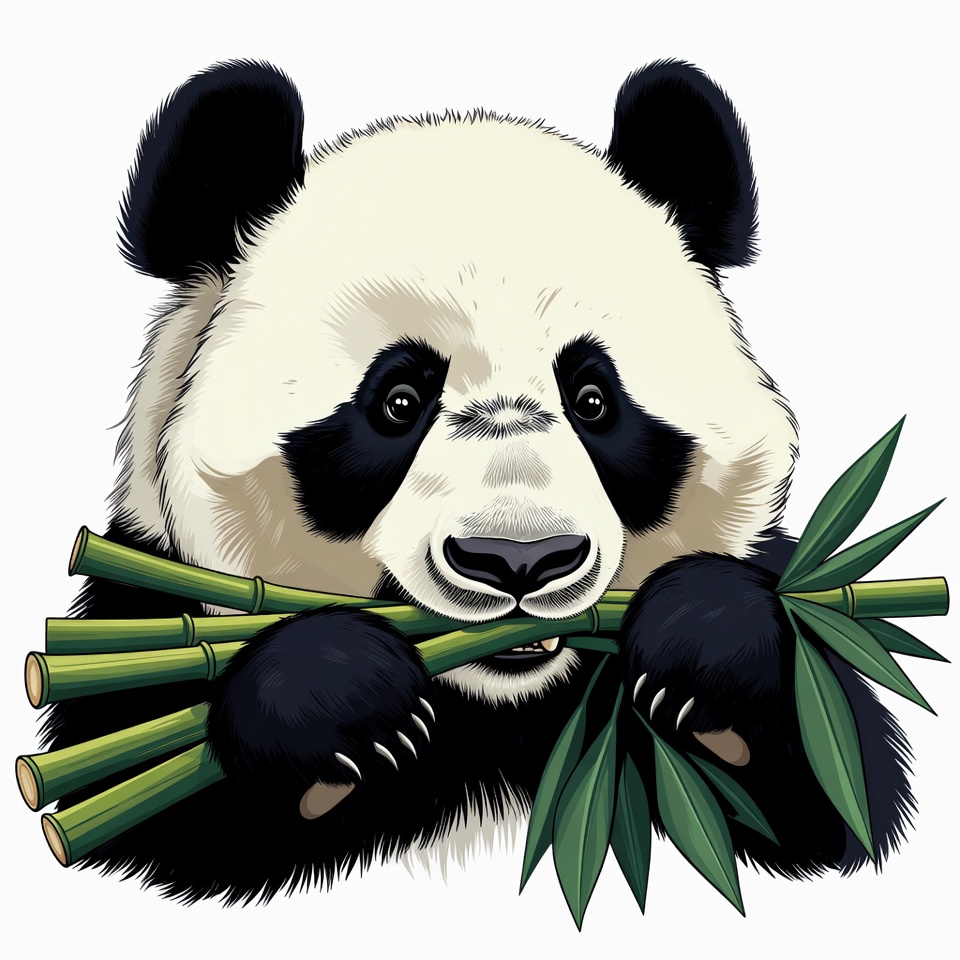 Cute panda eating bamboo Cute panda eating bamboo