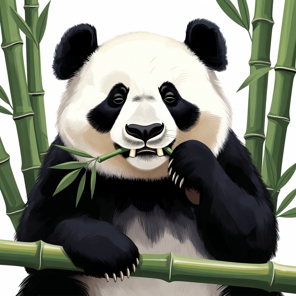 Panda eating bamboo Panda eating bamboo