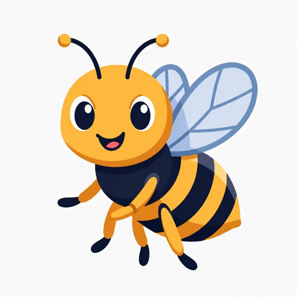 Cute cartoon bee smiling Cute cartoon bee smiling