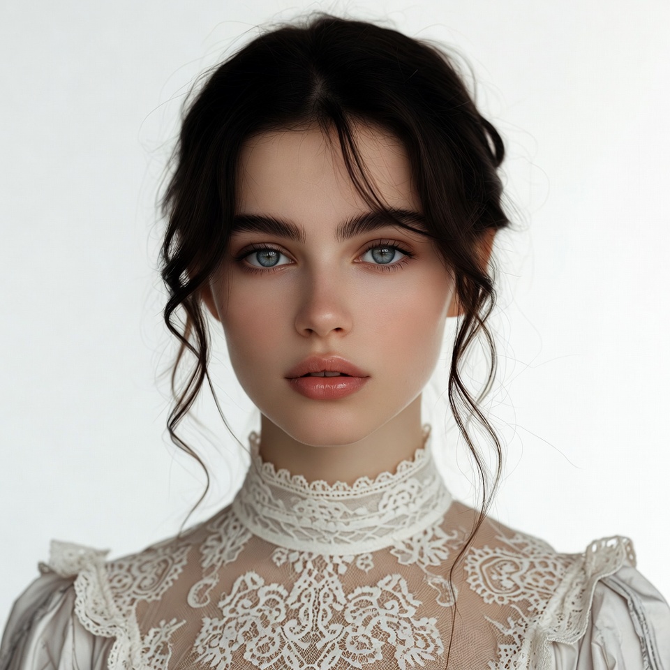 Woman in lace collar portrait Woman in lace collar portrait