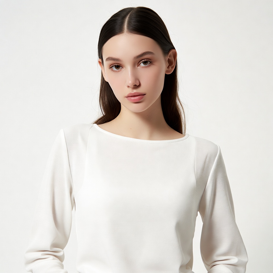 Young woman in white top Young woman in white top