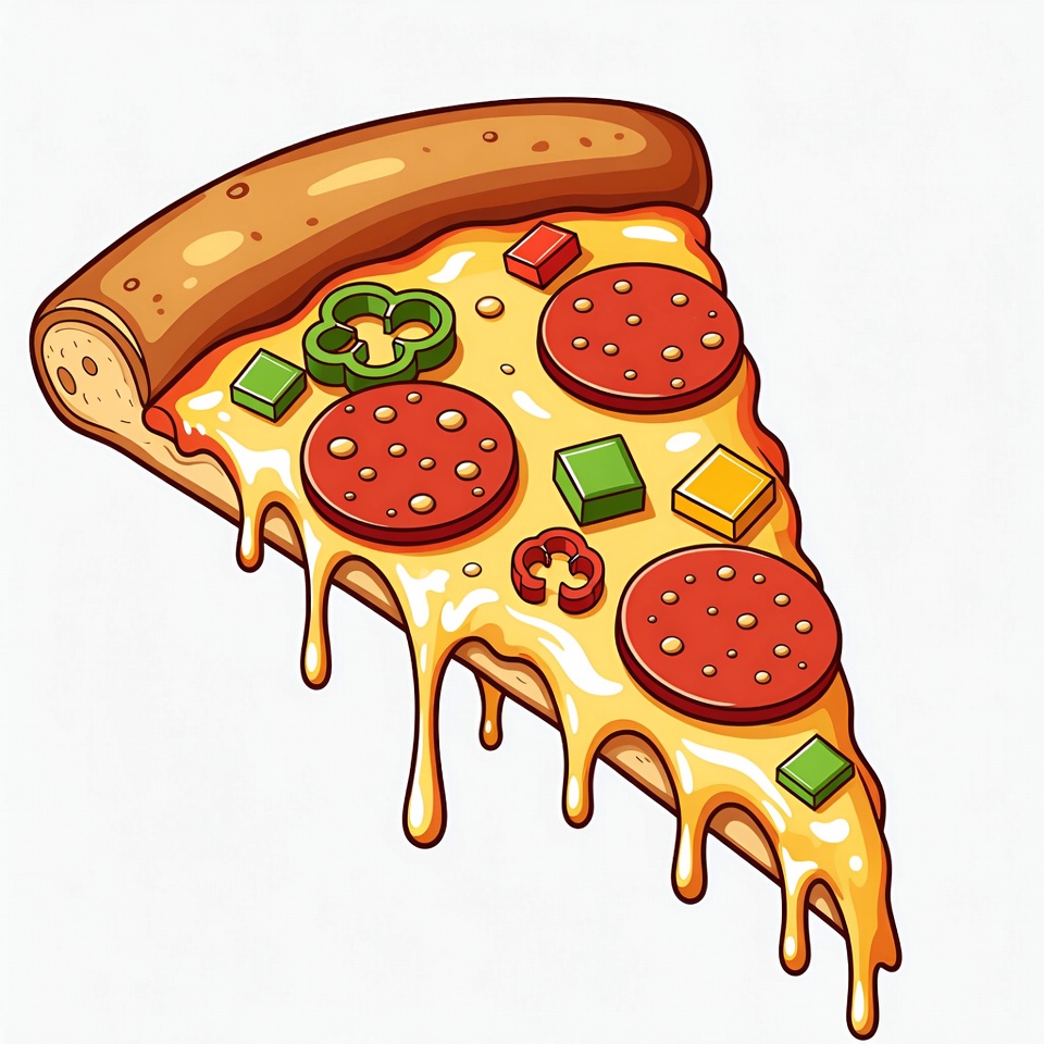 Pepperoni Pizza Slice Illustration Pepperoni Pizza Slice Illustration