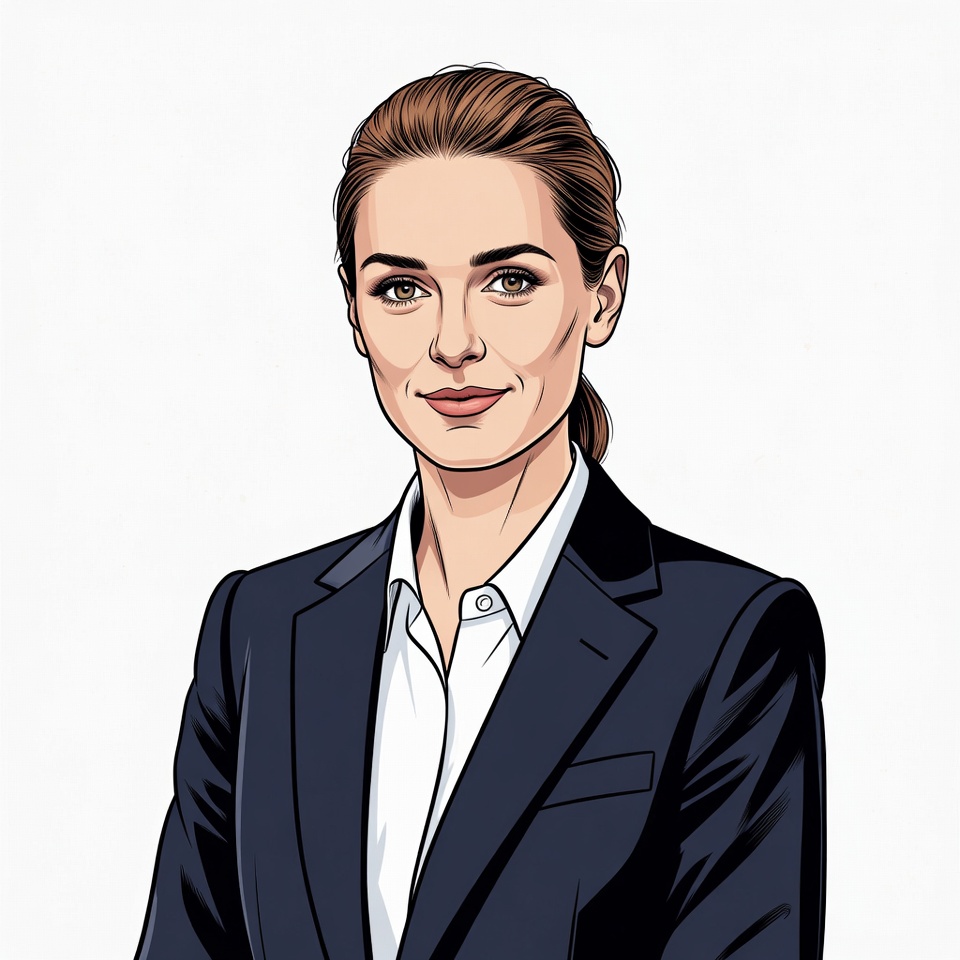 Woman in navy blazer suit Woman in navy blazer suit